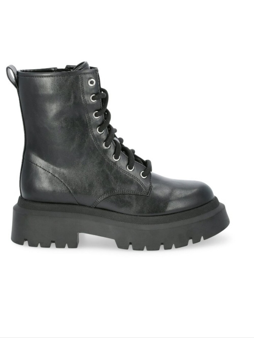 No Boundaries Black Lace-Up Platform Moto Boots.  T17